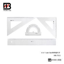 4 PC 30cm Student Plastic Ruler Set Office Stationery